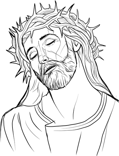 Image of Jesus with horns around his head