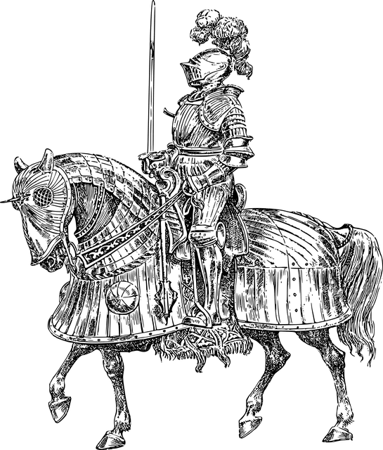 Image of a medival knight on a horse